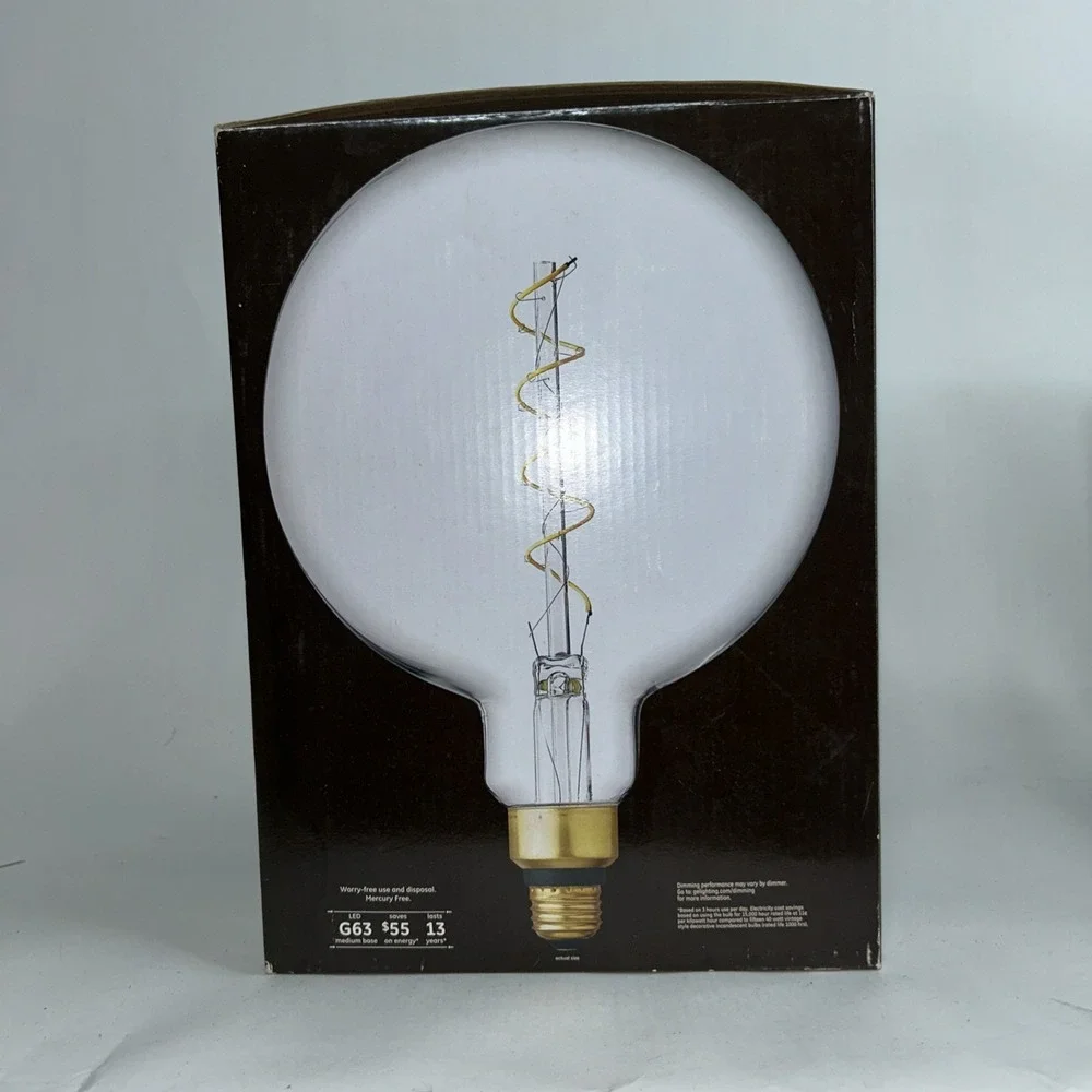 GE Vintage LED 40-Watt EQ G63 Warm White Dimmable Globe Light Bulb Large
